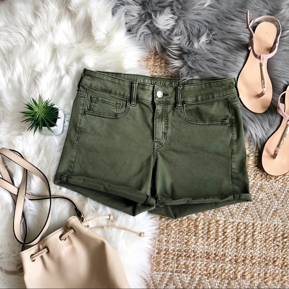 American Eagle Outfitters Pants - AEO Olive Green Midi Shorts